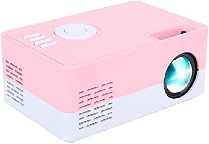 Mini projecteur portable rose et blanc